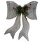 Northlight LED Lighted Gradient Mesh Bow Christmas Decoration - 22" - Silver Finish - Warm White